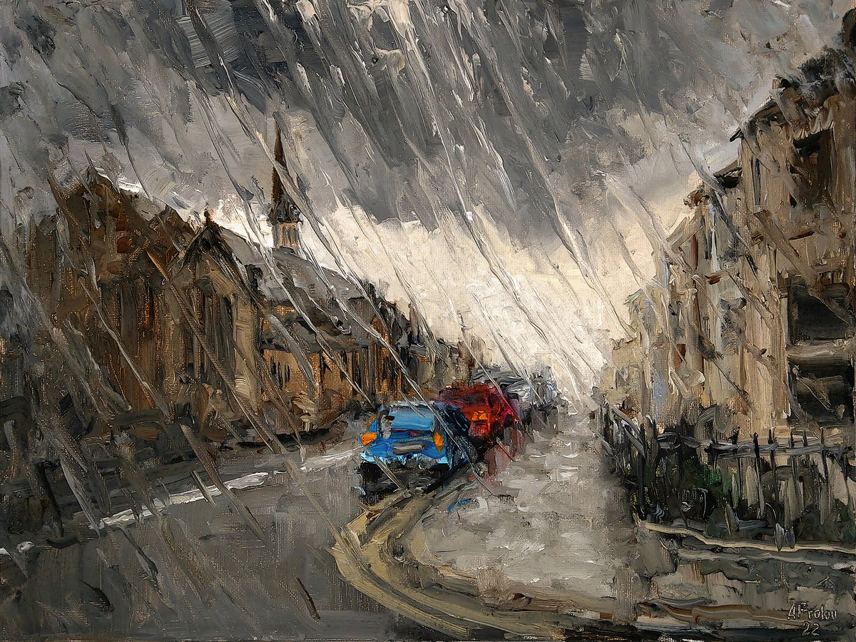 Rain In Newcastle, My oil painting