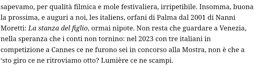 Archiviata #cannes2024 - e spero di non dover vedere più film fino ad allora - arriva #venezia81, e...