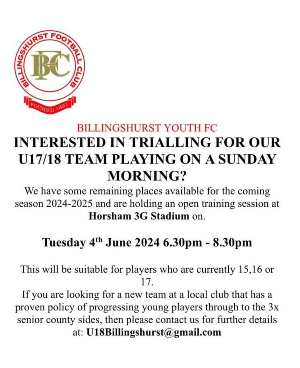 A few places in the new squad still available so drop us a message and come down on the 4th to join in.