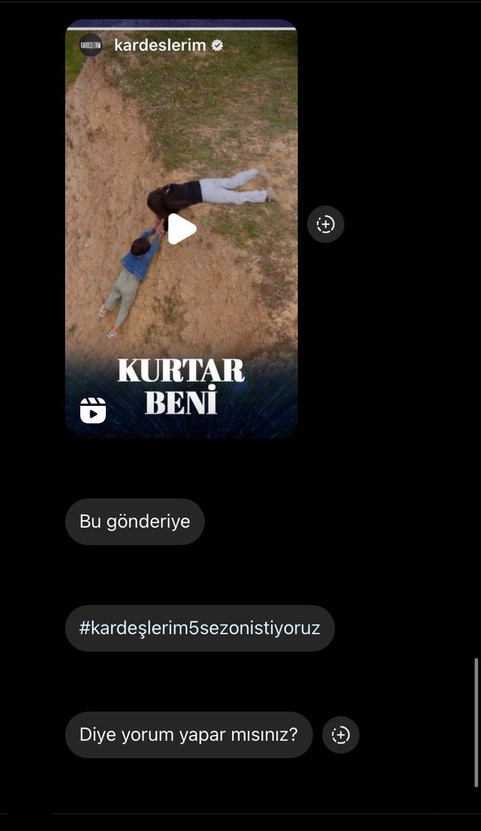 Rim_00o's tweet photo. Instagram'a git
Kardeşlerim hesabına giriş yap
 Ve oraya bir yorum yaz
Böyle yaz
⬇️⬇️⬇️⬇️⬇️⬇️⬇️⬇️⬇️
#kardeslerim5sezonistiyoruz
#Kardeşlerim 
#SüsÖm
#AyBer
#YasTol
#ElCan
#CanSar
#türkiye https://t.co/P95R4e2XE7