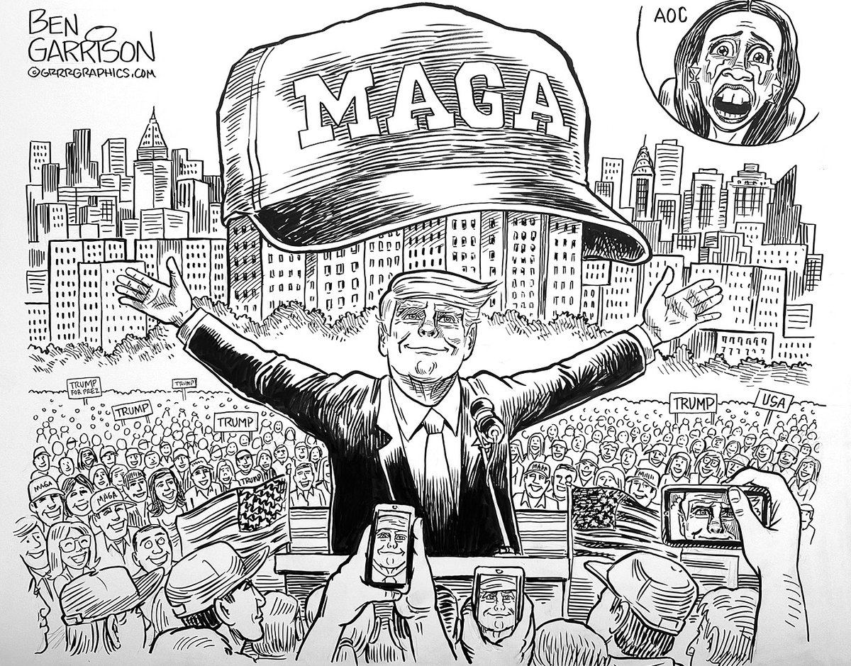 The latest Ben Garrison cartoon! M A G A In Da Bronx! Original Art Below! #BehindTheToons grrrgraphics.com/maga-rally-in-…
