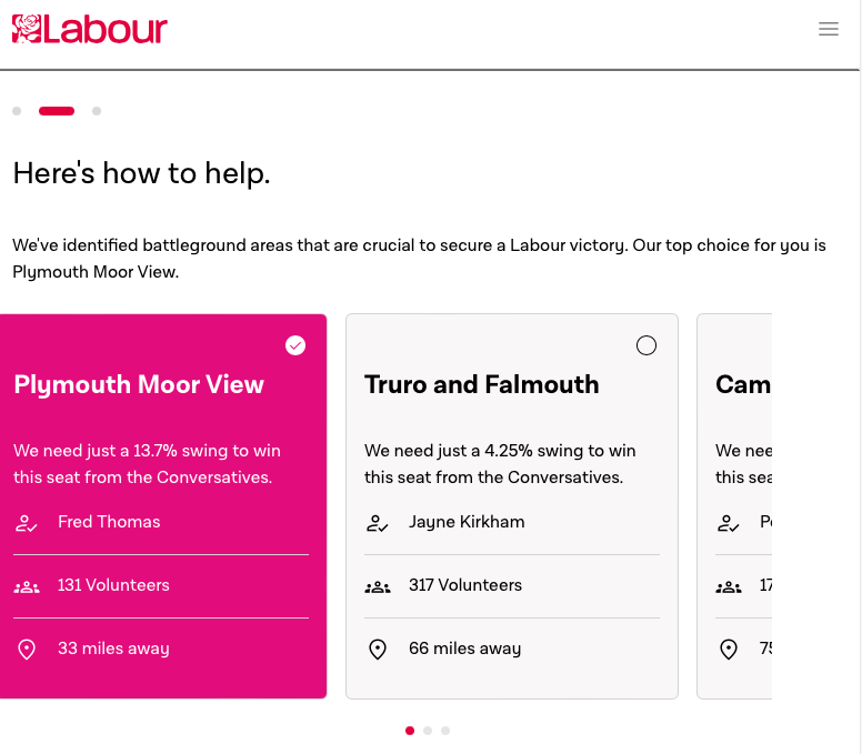 Mark4Devon's tweet photo. Labour HQ recommending Labour activists in Central Devon campaign in Plymouth. They know they can't win, and everything I hear on the doorstep supports their view. The tactical vote in Central Devon to beat the Conservatives is Liberal Democrat. https://t.co/NBelMB3VP9