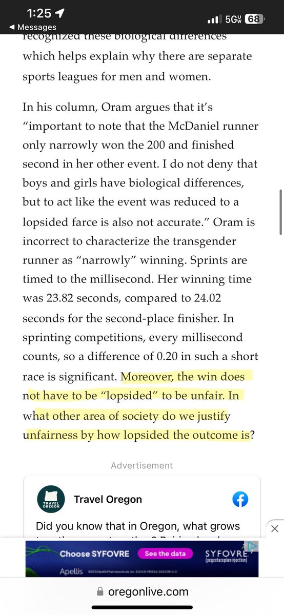 LetOregonLearn's tweet photo. Two courageous young ladies in Oregon published an Op Ed in @theoregonian, in response to @billoram’s column this week, where he told those concerned about boys winning girl sports to ‘grow up and shut up’. 

Guess what Bill? (And everyone else) We are NOT shutting up and we are not going anywhere. 

@Riley_Gaines_ 
@reduxx 
@JenniferSey