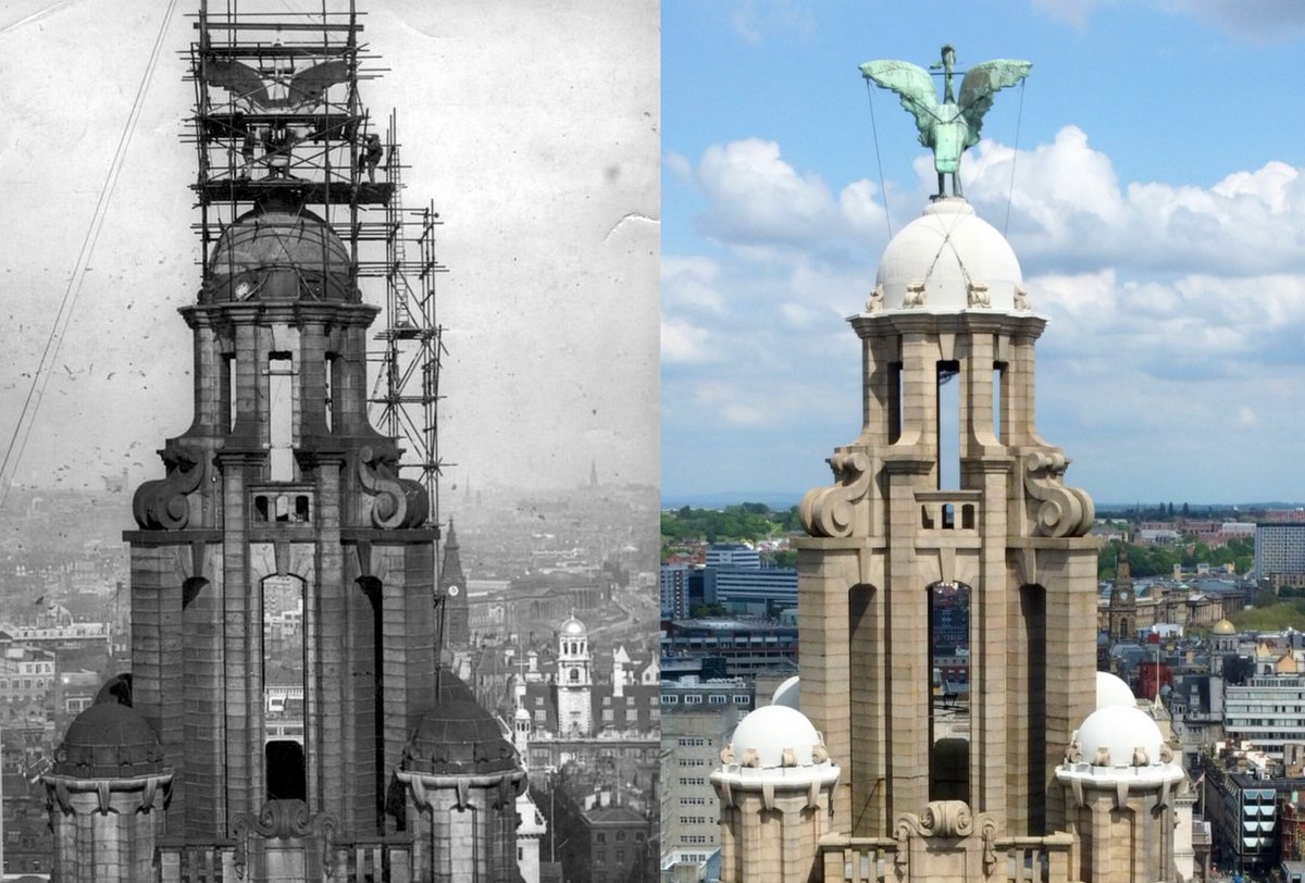 Royal Liver Building and beyond, 1940s and 2024