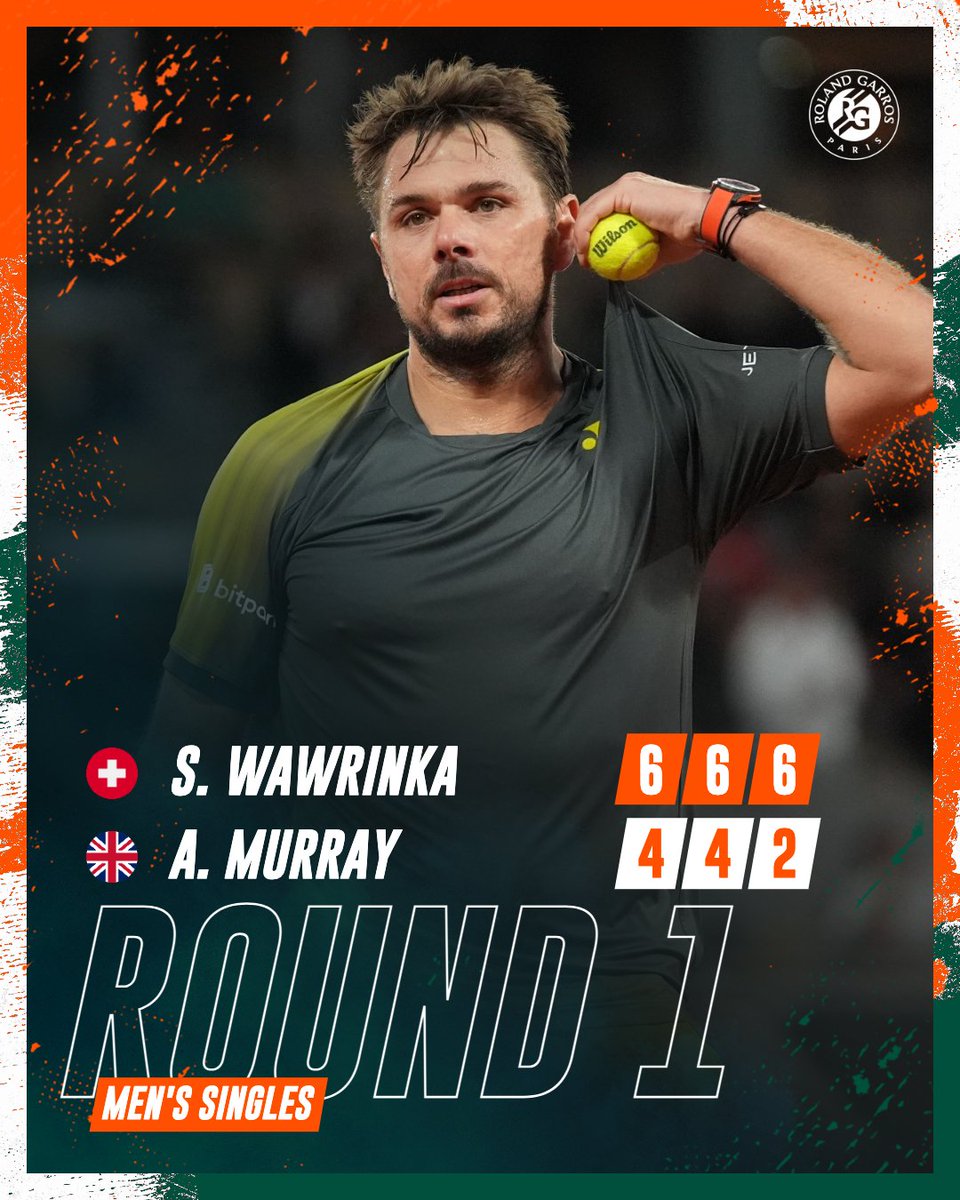 Stan defeats Andy in straight sets to reach Round 2 in Paris! #RolandGarros