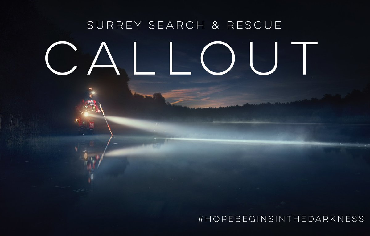 CALLOUT - team called out to the #Woking area to support @SurreyPolice 

#hopebeginsinthedarkness #SAR #searchandrescue
