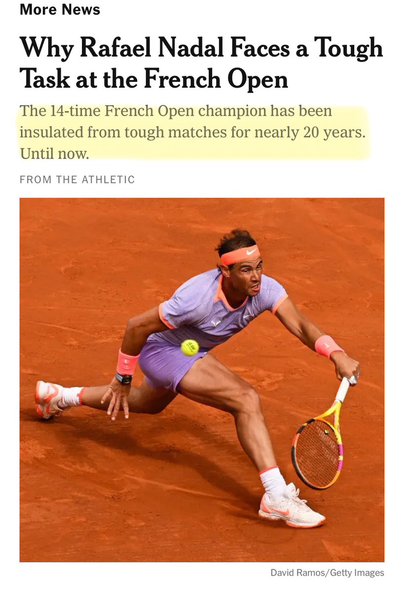 patrickmandic's tweet photo. @andyroddick now I understand how Nadal won so many GS… (Cover of the NYT). https://t.co/asWEnzlVdt