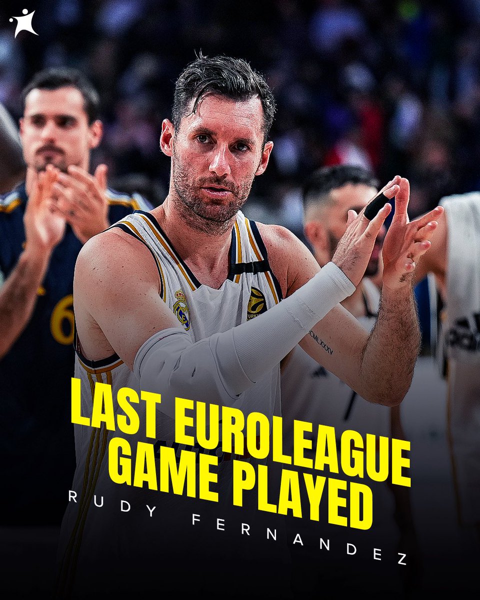 Rudy Fernandez has officially played his last game in EuroLeague 👏 

🏆  3x EuroLeague champ
🏆 2x All-EuroLeague First Team
🏆  1x All-EuroLeague Second Team
🏆  1x EuroLeague Rising Star