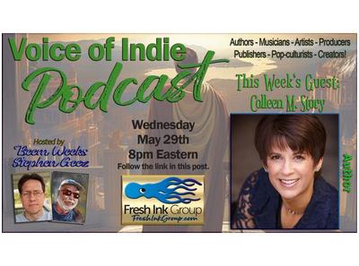 Colleen M. Story @colleen_m_story VOICE OF INDIE #Podcast @FreshInkGroup hosts @StephenGeez @BeemWeeks May 29, 2024, 8PM EST! blogtalkradio.com/voiceofindie1/… #writing #writer #NewRelease #MythologicalFantasy #author #amwriting #creativity #Bookboost #booktwt #IARTG #ASMSG b @VoiceOfIndie