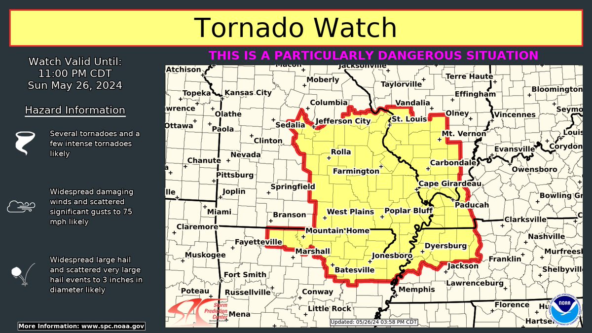 PDS Tornado Watch #320 has been issued for portions of central and ...