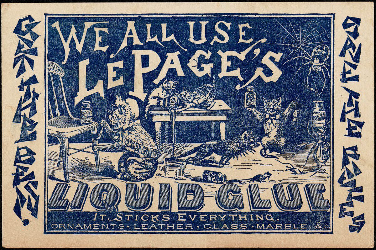 Today’s Vintage Ad With Unexpected Cats. Cats and glue. Nothing could go wrong here.