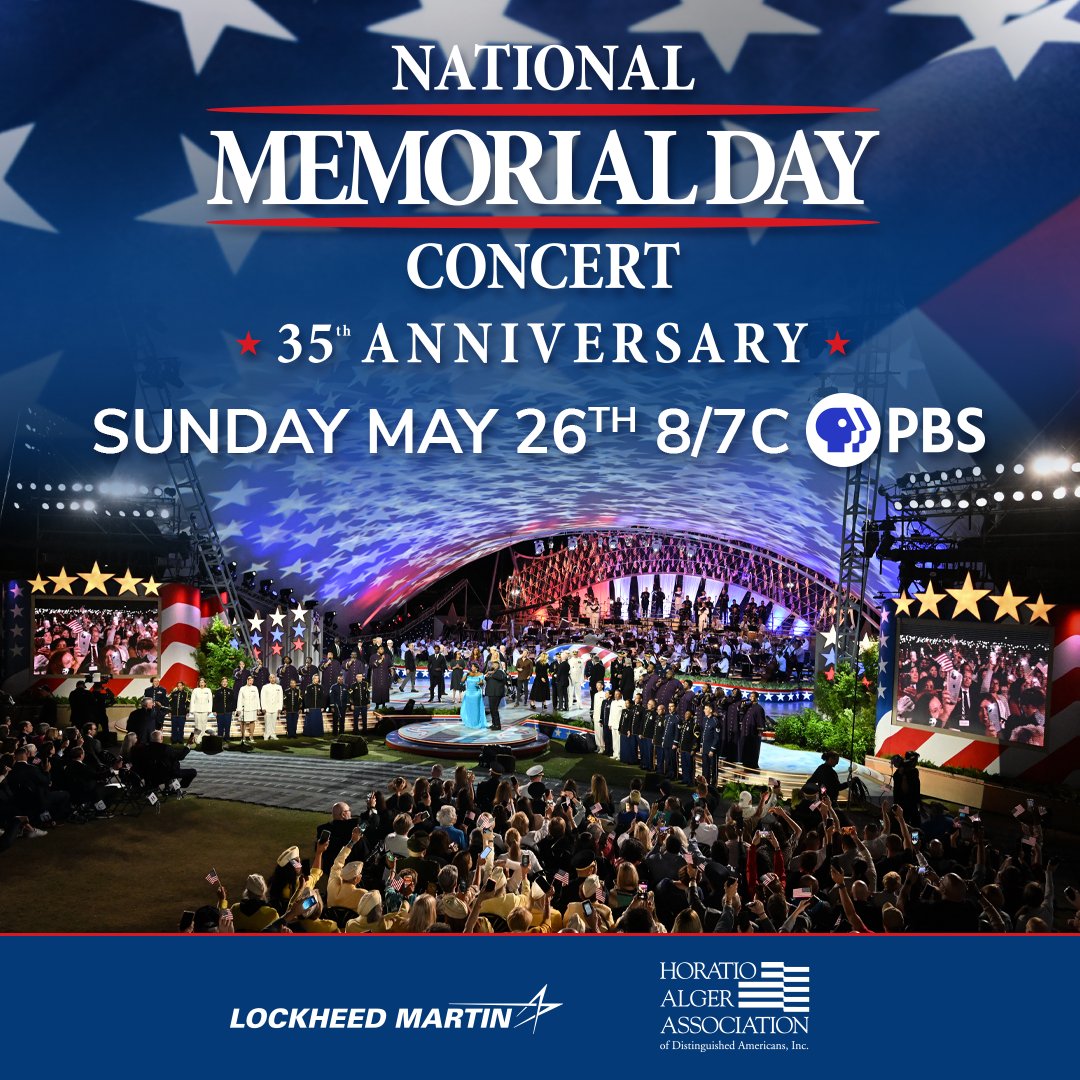 America’s national night of remembrance, the National Memorial Day Concert, returns live from the West Lawn of the U.S. Capitol for a special 35th anniversary broadcast tonight. Tune in 8/7c on PBS. @LockheedMartin #MemDayPBS #MemorialDay #PBS #lockheedmartin