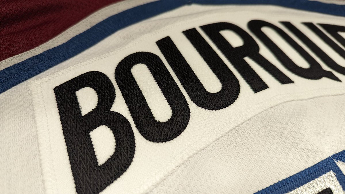 Had the opportunity to turn a 25-year-old Avs jersey into an amazing part of somebody's collection recently

Glacier twill and glitter silver 
Stacked numbering to harken back to the old days 

What do you think?