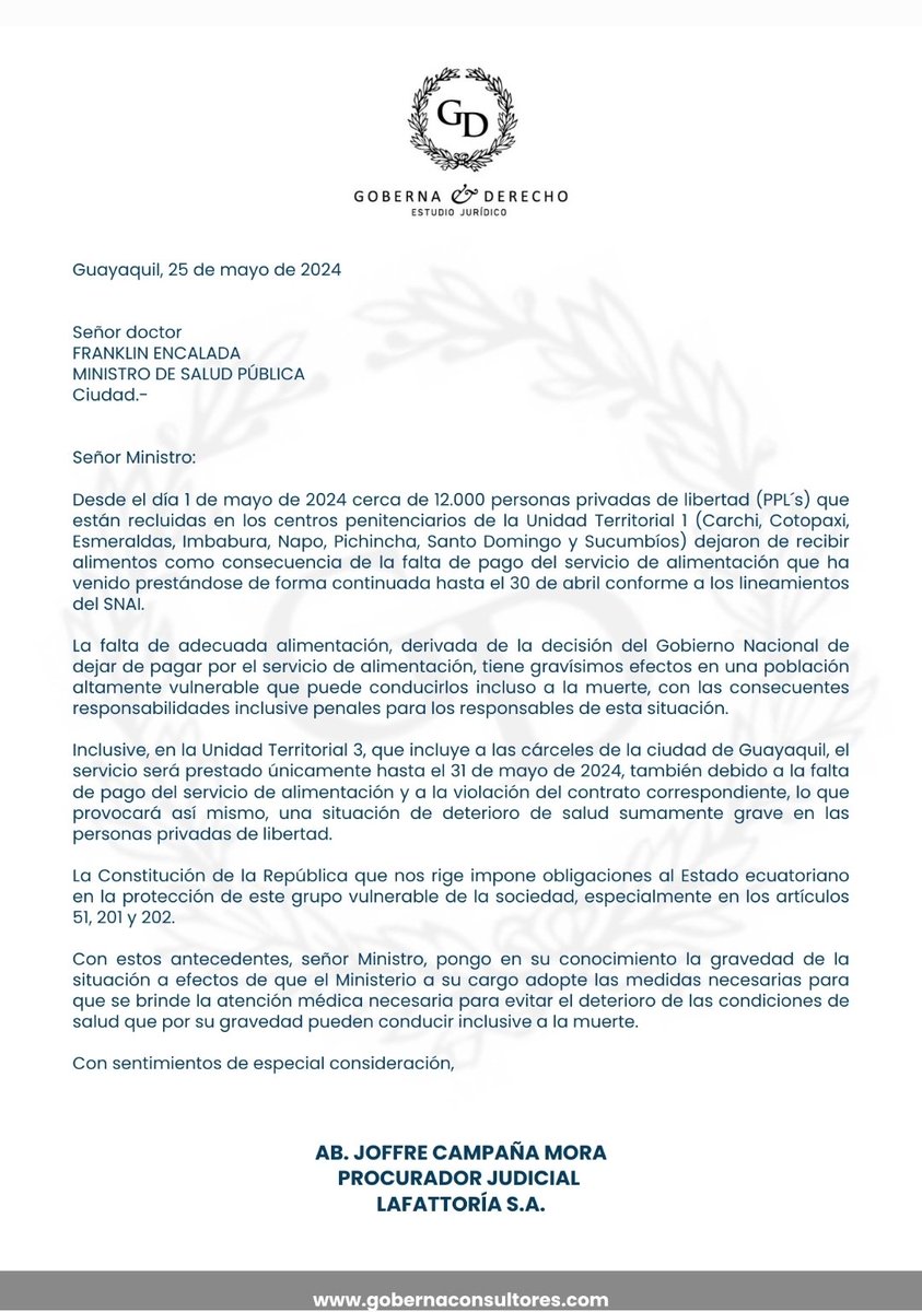 joffrecampana's tweet photo. El deterioro de salud por falta de alimentos de los PPL's de Ecuador es notorio y grave.
Este es un pedido directo al Ministro de Salud @Salud_Ec para intervenir con urgencia.
¿Si alguien muere por falta de alimentos, quién responderá por homicidio?
Están jugando con fuego. @Palencia3Monica 
@CIDH 
@bessygranjaOK 
@Expresoec 
@Almagro_OEA2015 
@eluniversocom 
@elpais_america 
@RVF1978 
@DDHH_Ec 
@CorteConstEcu 
@DianaSalazarM2 
@CorteNacional 
@hrw