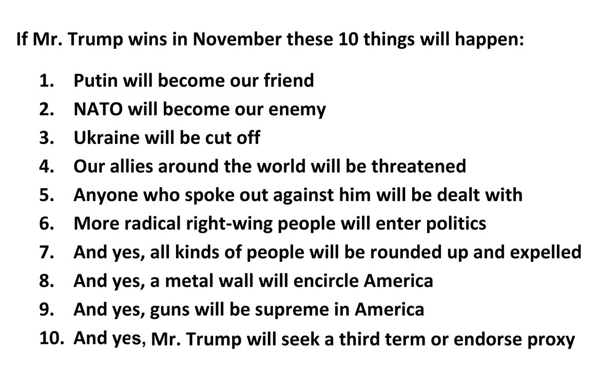 What to look forward to if Donald Trump is elected president in 2024. He will change the face of America. Whether or not that is good, depends upon your world view.