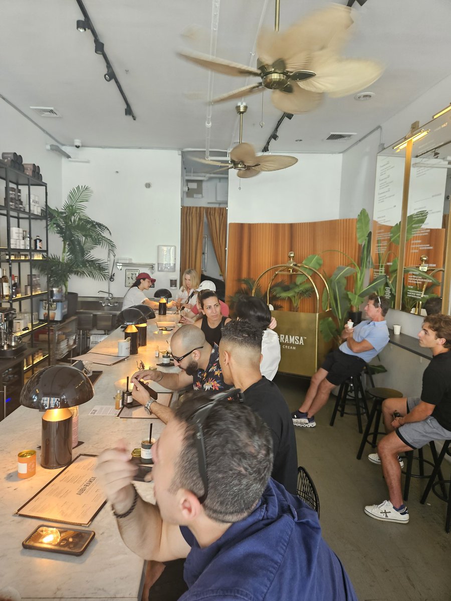 I'm at the Ice Cream Bar Aubi Ramsa in the Meat Packing District having a Trangerine Mimosa