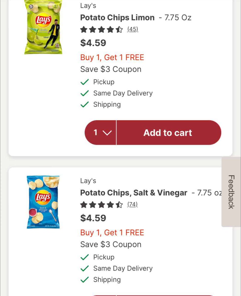 6 Bags of Lays at WaLgreens for $9

6 Bags of Lays at WaLgreens for $9

dealsfinders.com/6-bags-of-lays…

#GroceryDeals #Walgreens