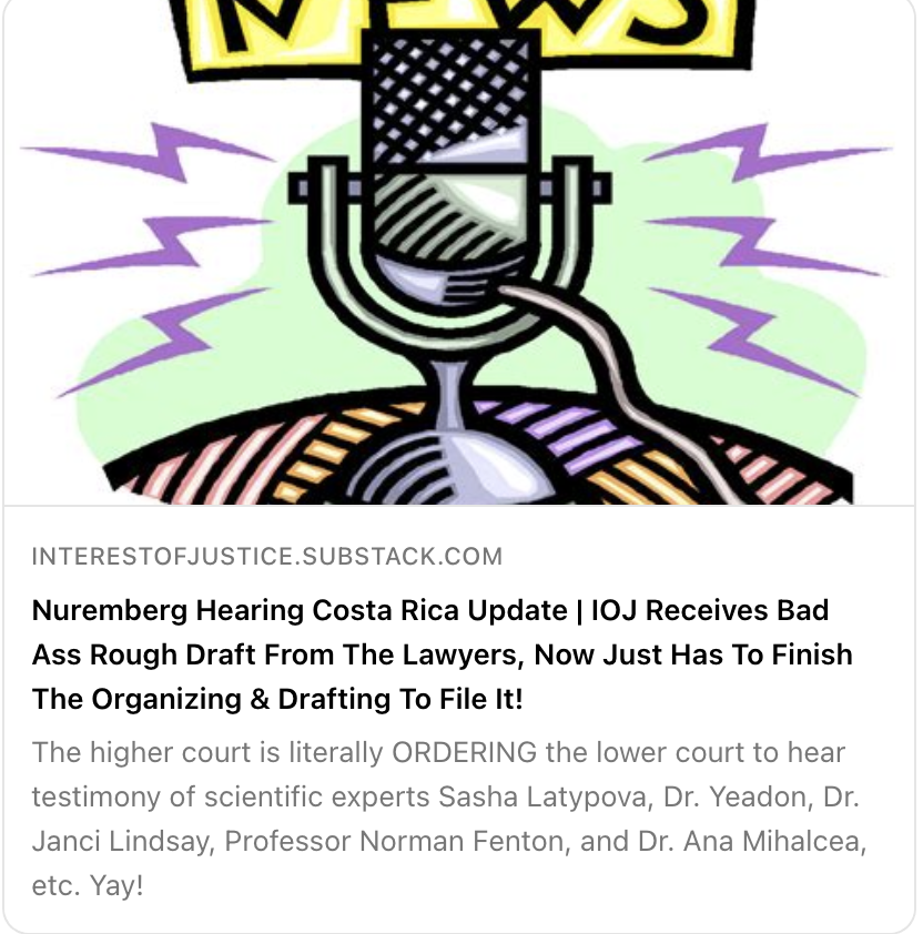 ⚖️💥 Nuremberg Hearing Costa Rica Update | IOJ Receives Bad Ass Rough Draft From The Lawyers, Now Just Has To Finish The Organizing & Drafting To File It! #StopCrimesAgainstHumanity #StopGlobalCensorship #StopCovidVaccinesNow! #ExitTheWHO #SueTheWHO #StopAgenda2030