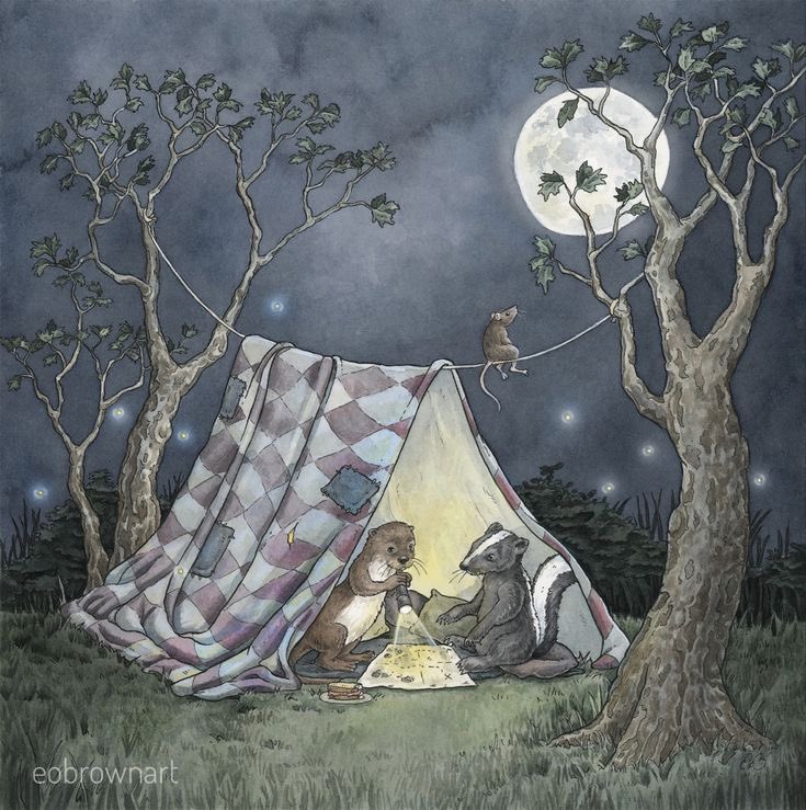 Some cozy camping just for you…I love this group. Sweet dreams to each of you 🤎 (art by Erin O’Leary Brown)