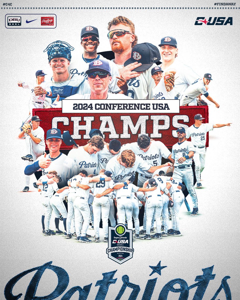 DBU Baseball (@dbu_baseball) on Twitter photo 𝐃𝐁𝐔 𝐖𝐈𝐍𝐒!
The DBU Patriots are your 2024 Conference USA Tournament Champions!
#DBUBaseball | <a href="/ConferenceUSA/">Conference USA</a> 𝐃𝐁𝐔 𝐖𝐈𝐍𝐒!
The DBU Patriots are your 2024 Conference USA Tournament Champions!
#DBUBaseball | <a href="/ConferenceUSA/">Conference USA</a>