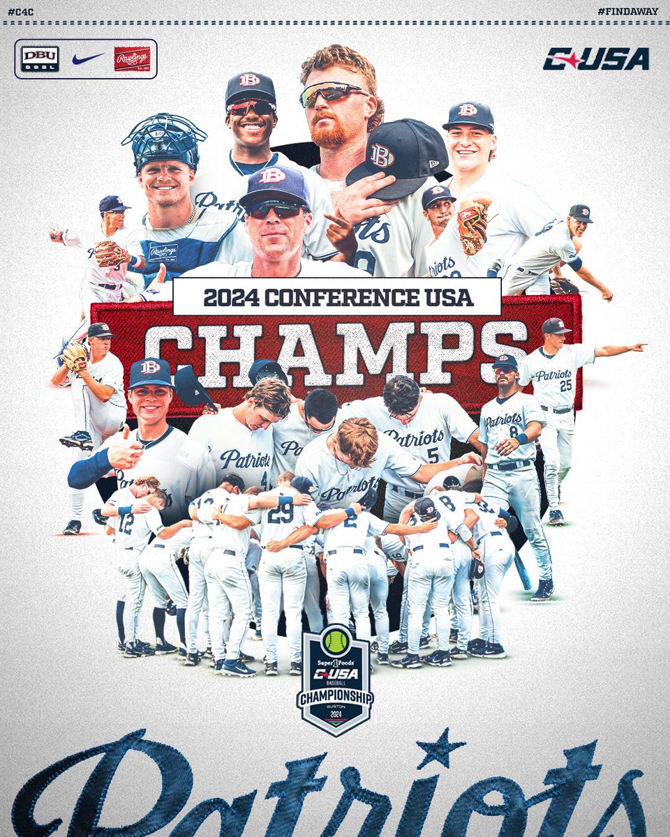 𝐃𝐁𝐔 𝐖𝐈𝐍𝐒!

The DBU Patriots are your 2024 Conference USA Tournament Champions! 

#DBUBaseball | @ConferenceUSA