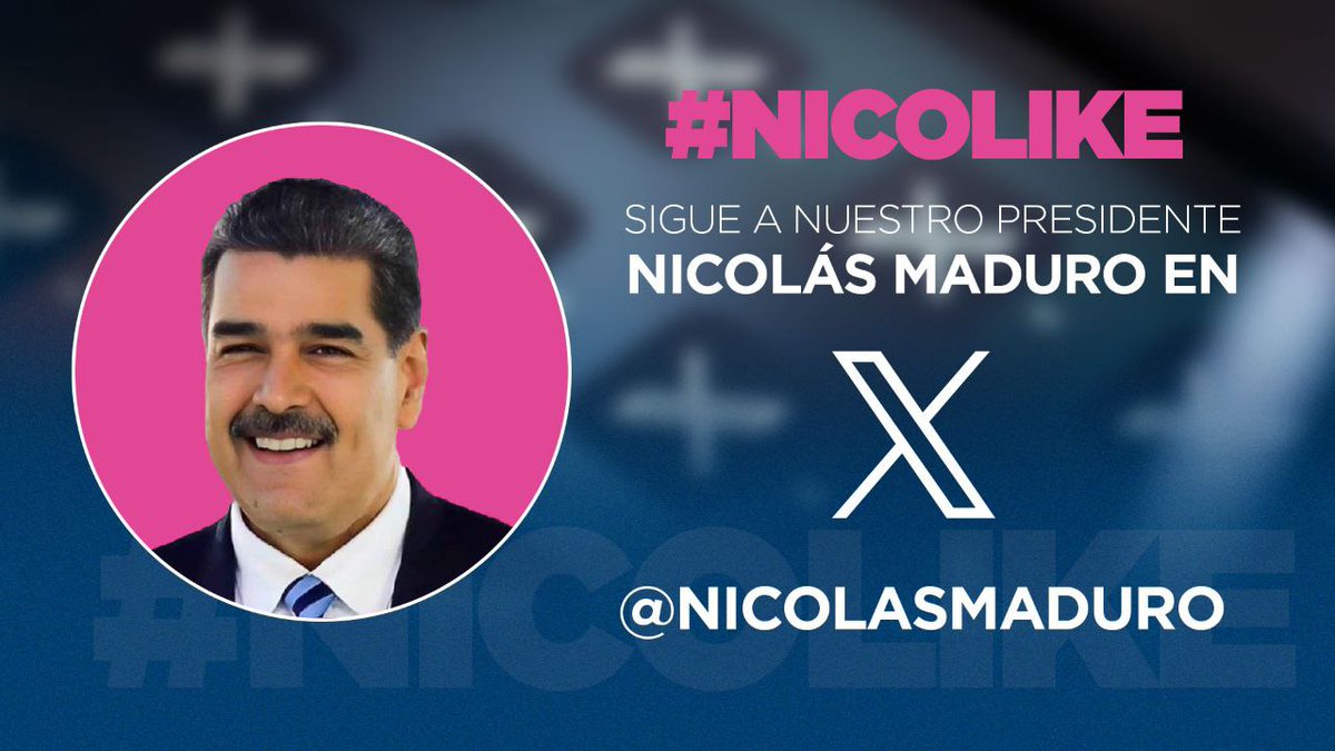 gmhogarespatria's tweet photo. #26May | Los invito a seguir la cuenta en X de nuestro Presidente conductor de victorias @NicolasMaduro.

¡ Únete a la revolución de #NicoLike ! 💯 https://t.co/OxDBDFtKVJ