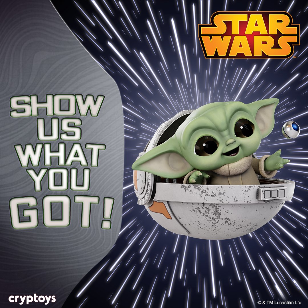 Spotlight on a standout rarity: Star Wars Jedi Pram Grogu! 🌟 This Cryptoy’s detailed design & serene expression make it a must-have for collectors. Have you added this serene and unique rarity to your Cryptoys collection yet? #StarWars #Grogu #DigitalCollectibles