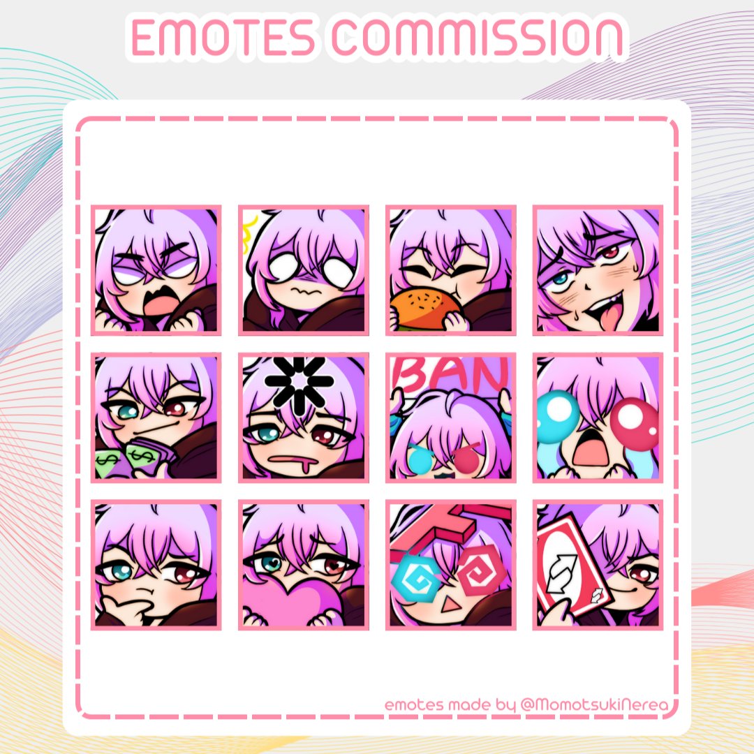 look at this cute vtuber 🥹 I loved working on these emotes 💕🌸

Thanks so much to @Nirl0l for commissioning me! 🌸

#opencommissions #commissions #emoteartist #Art #ComisionesAbiertas #comisiones #Vtuber #VTuberEN #VtuberES