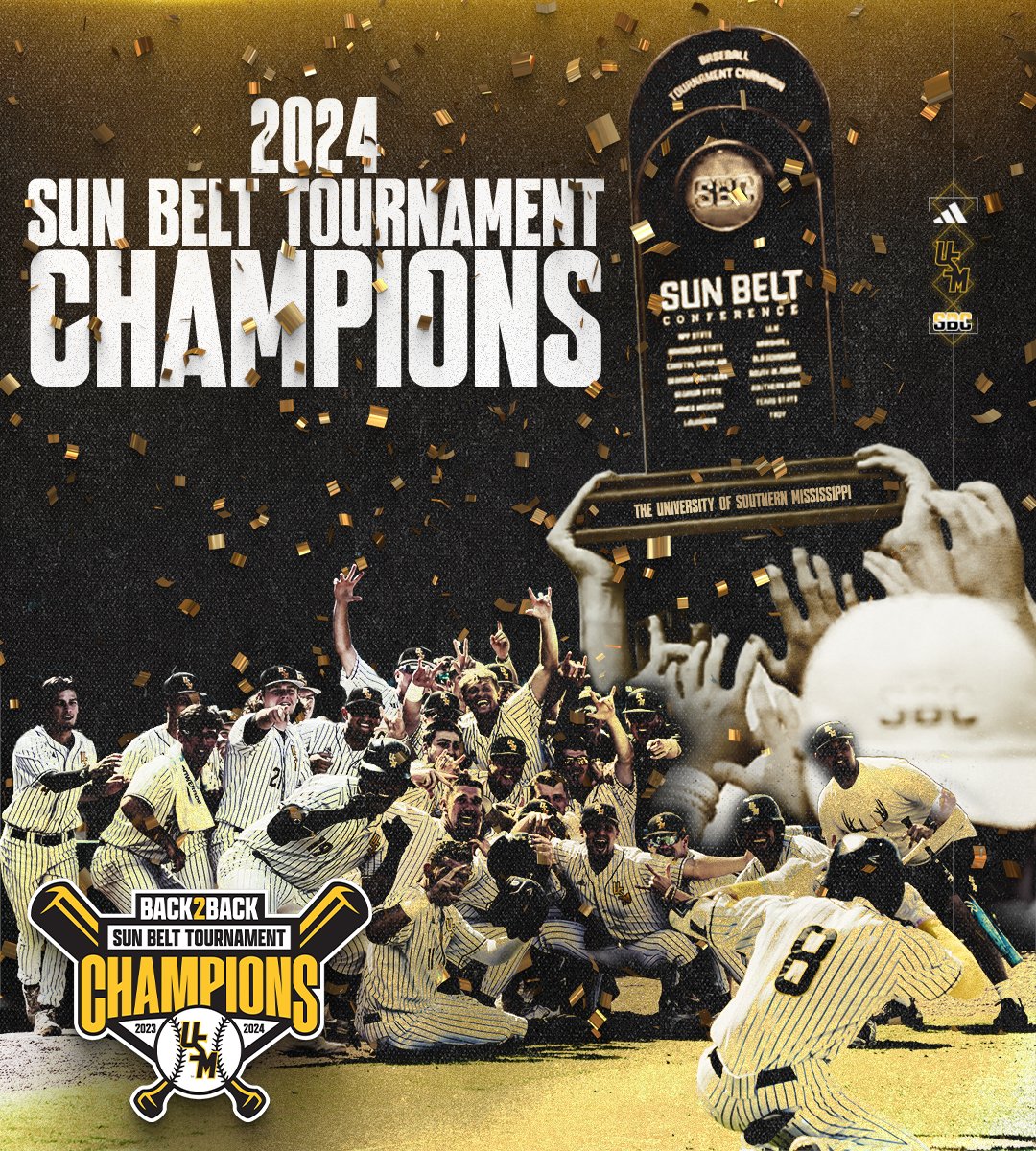 𝗕𝗔𝗖𝗞-𝗧𝗢-𝗕𝗔𝗖𝗞

For the second time in as many seasons, the Golden Eagles are <a href="/SunBelt/">Sun Belt</a> Tournament CHAMPS!

#EverythingMatters | #SMTTT
