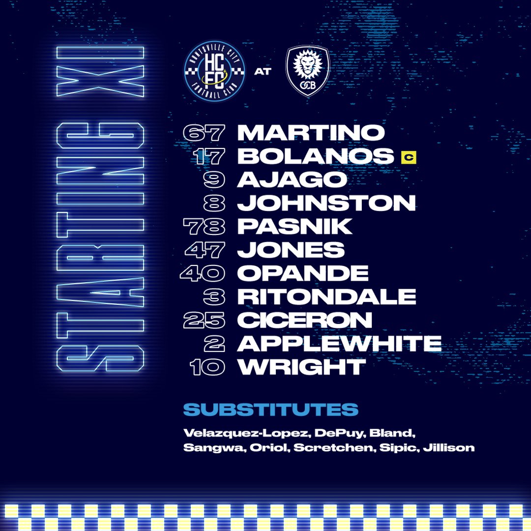 HuntCityFC's tweet image. XI in Blue lookin’ to take on Orlando 

@Renasant | #HNTvORL