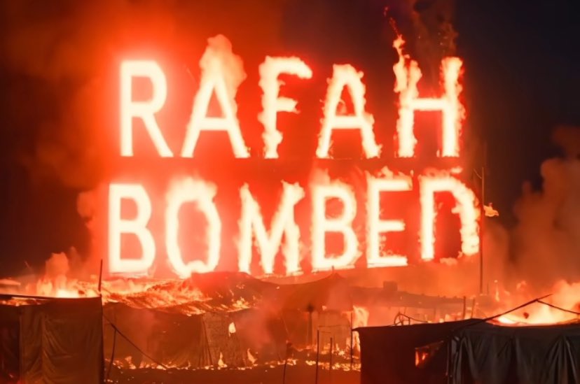 Israel bombed people in tents that it called safe zones. A disgrace to human history.

#RafahOnFire