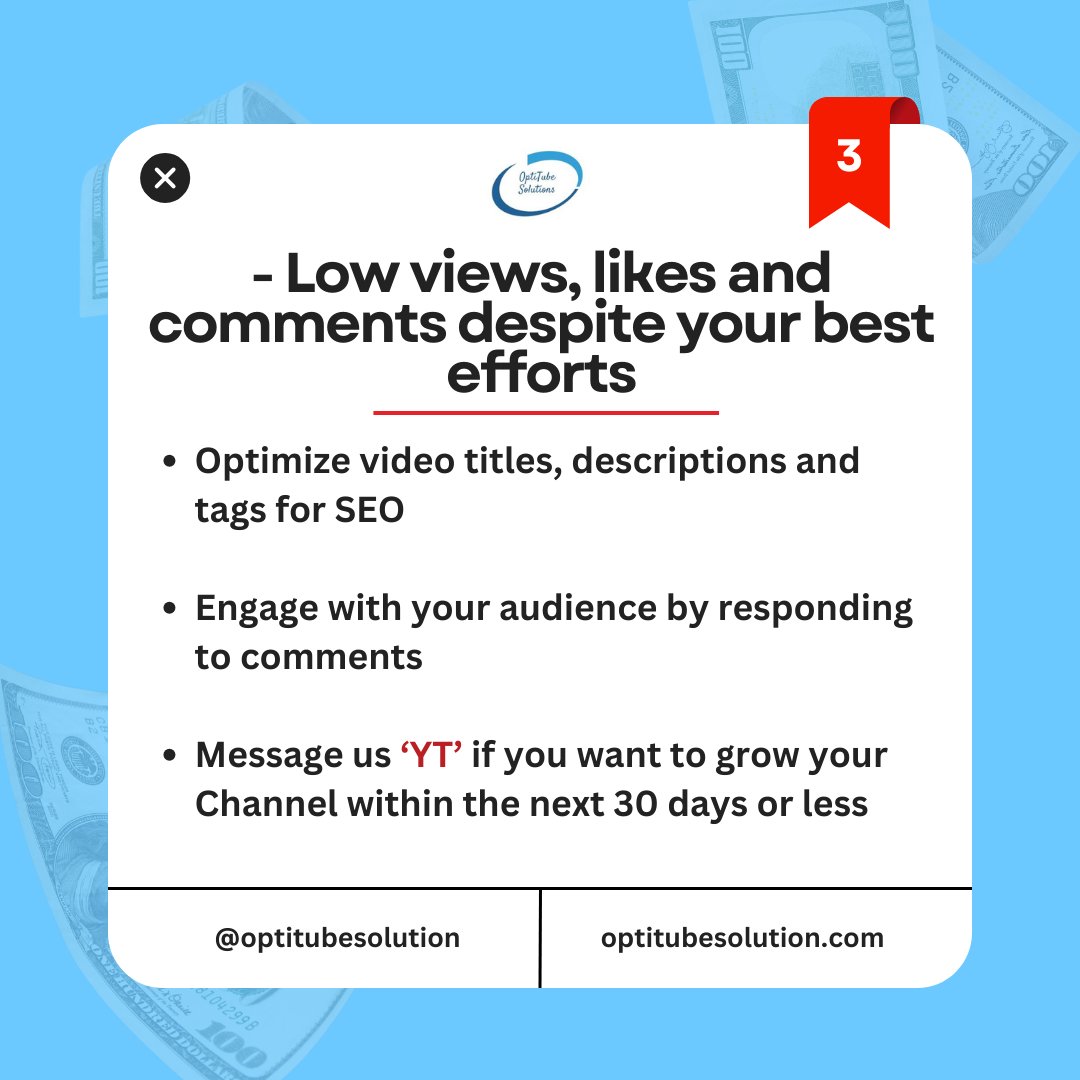 OptiTube's tweet photo. Implement these solutions and watch your YouTube channel SKYROCKET! 🚀

#Optitube #optitubesolution #Youtube #YouTubeAutomation #passiveincome #youtubegrowth #youtubeprogram #youtubeshorts #makemoneyonline #onlinebusinesstips #youtubers https://t.co/eKjRm82JRY