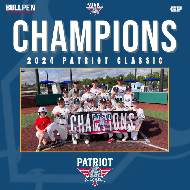 🏆 CHAMPIONS 🏆              

Congratulations to the 2024 Patriot Classic 12U D1 Champions, Indiana Bulls White 2030!!      

#WhereBaseballMatters