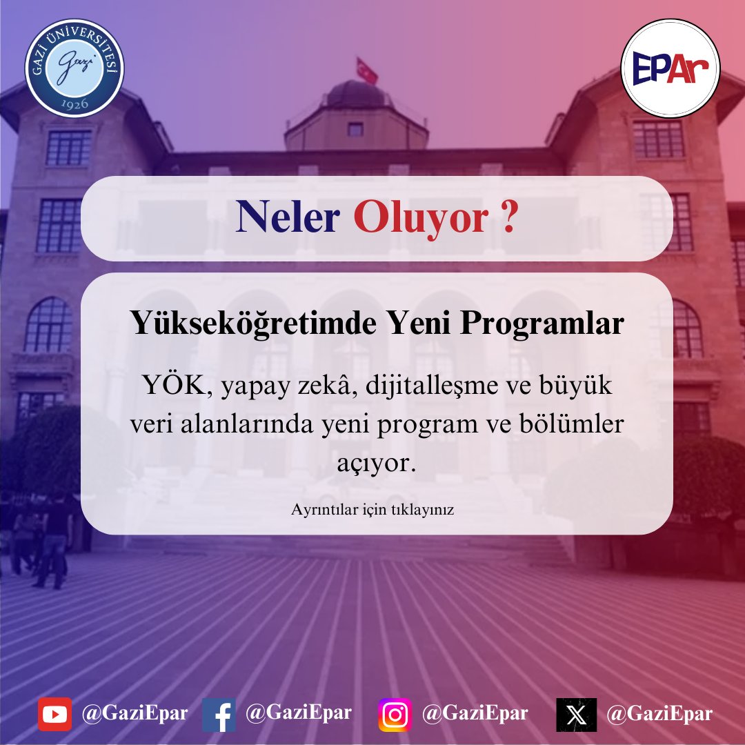 Gazi Üniversitesi Eğitim Politikaları Uygulama ve Araştırma Merkezi olarak yapmış olduğumuz "Neler Oluyor ?" başlıklı mart ayı bültenimize  gazi-epar.gazi.edu.tr/view/page/2956… bağlantısından ulaşabilirsiniz