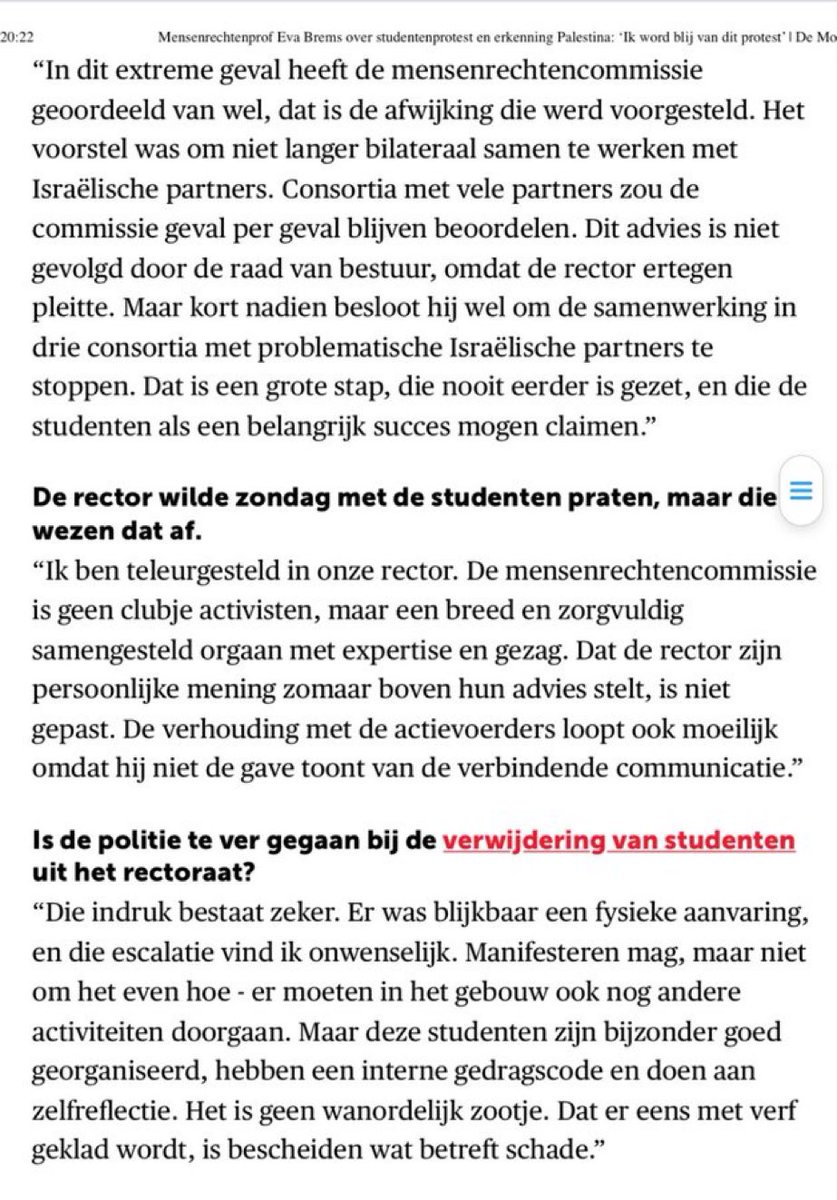 Duidelijke woorden van collega Eva Brems 👇👇