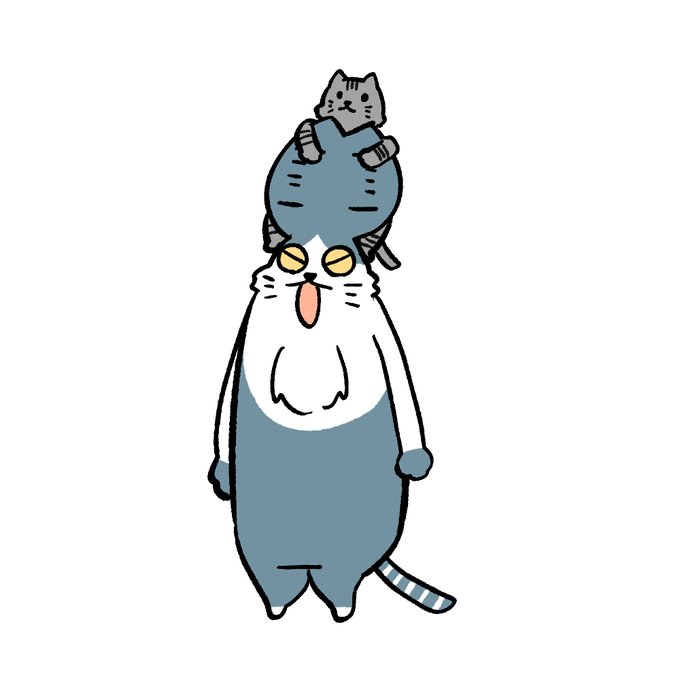 「cat on head 白背景」のTwitter画像/イラスト(新着)