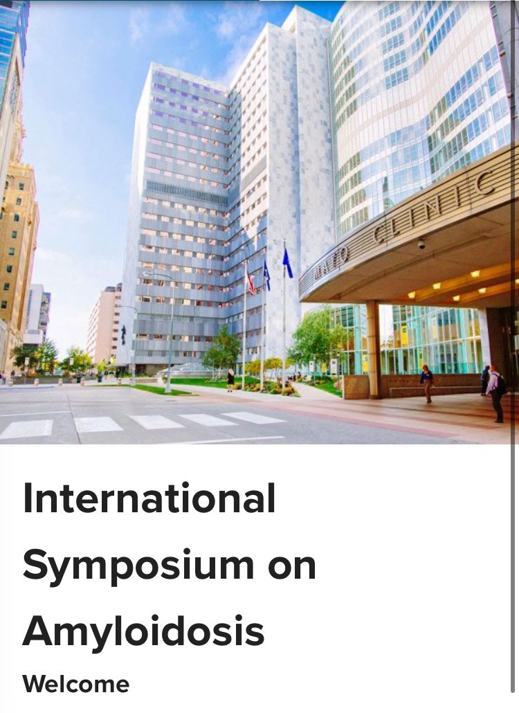 International Symposium on Amyloidosis #ISA2024 starting now!

Sure to be an excellent week hosted by @ADispenzieri @MarthaGrogan1 @MorieGertz 

Big reveal of 2026 meeting in Uruguay!