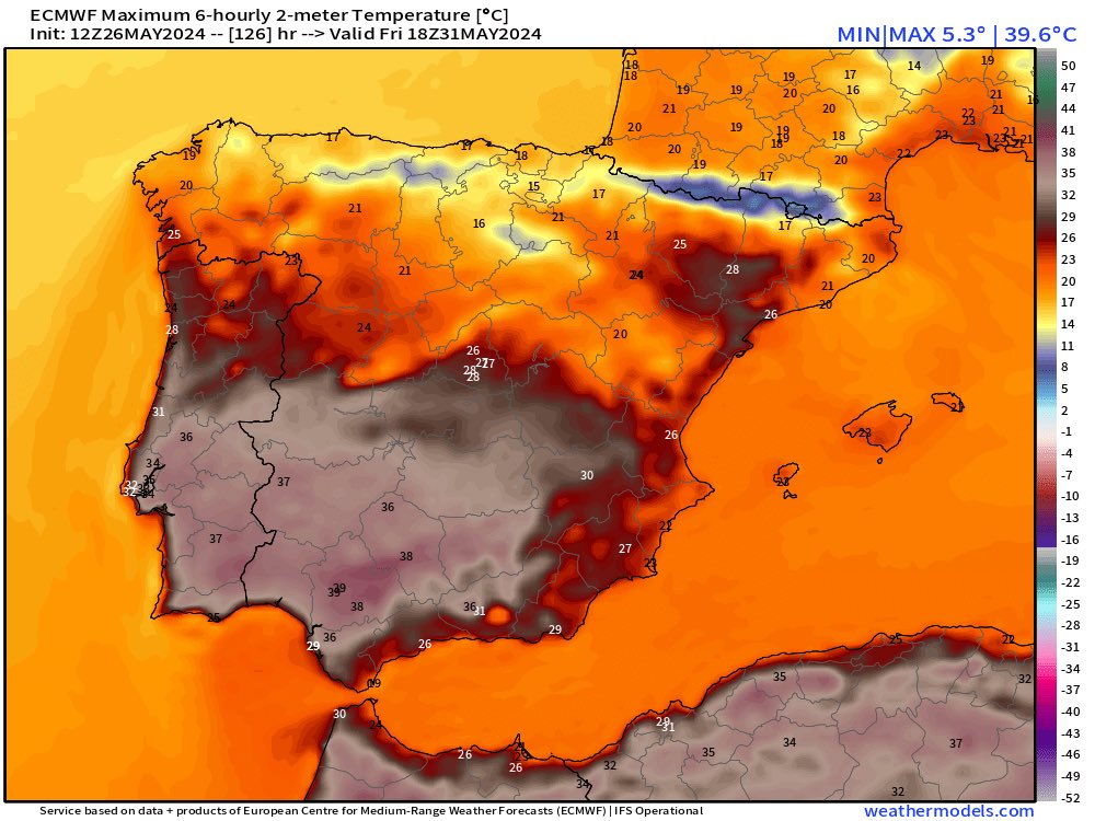 Heat building up in SW Europe might touch 40C in Seville 🇪🇸 on the last day of spring. Once this might have impressed but not anymore.