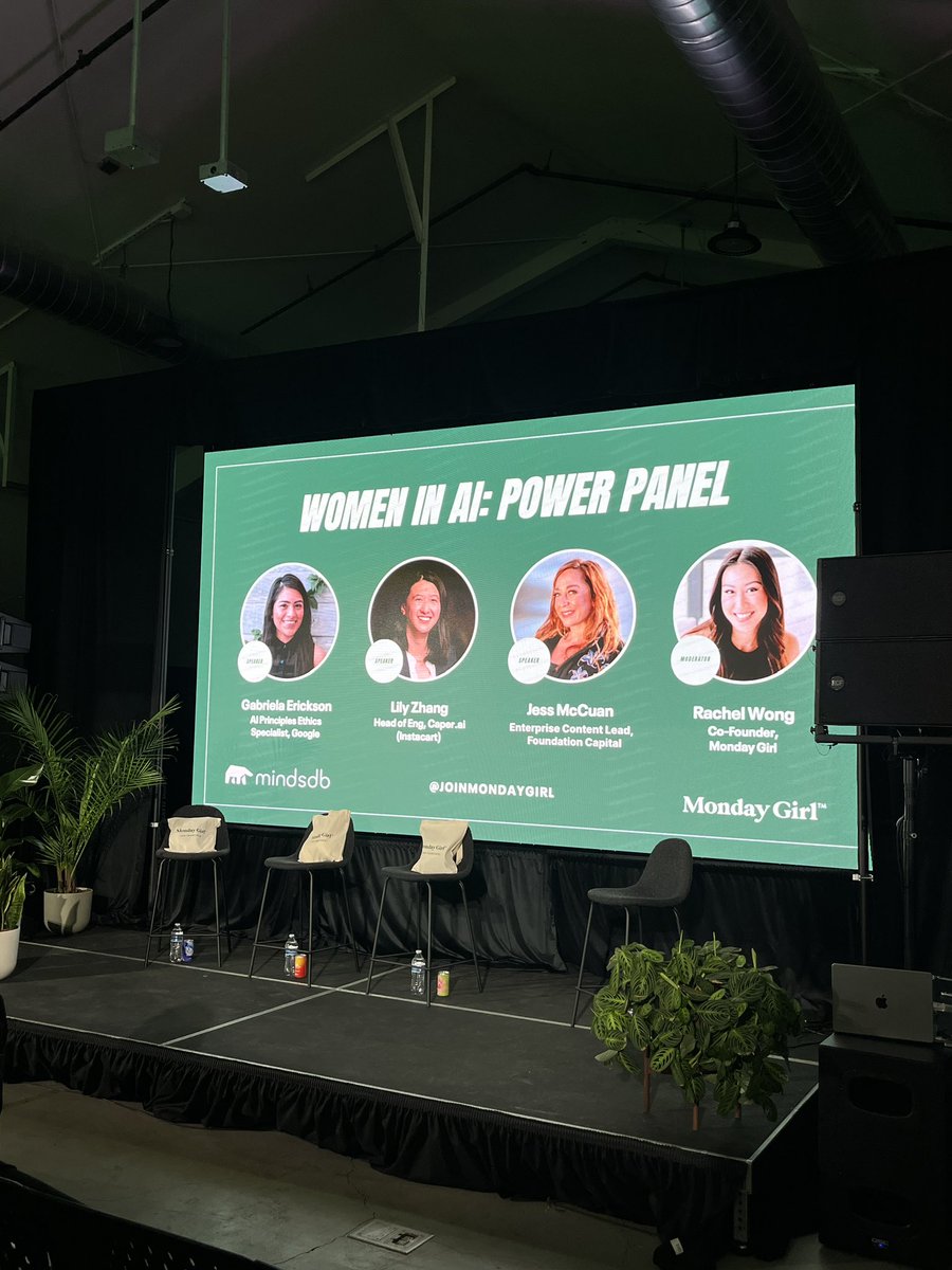 #tbt to the @joinmondaygirl x @MindsDB : Women AI panel in #SanFrancisco. We had amazing women speakers that taught us valuable lessons in the industry & refreshments were served by @kinbloom ! 💚👩🏻‍💻 #WomeninAI #SFpanel