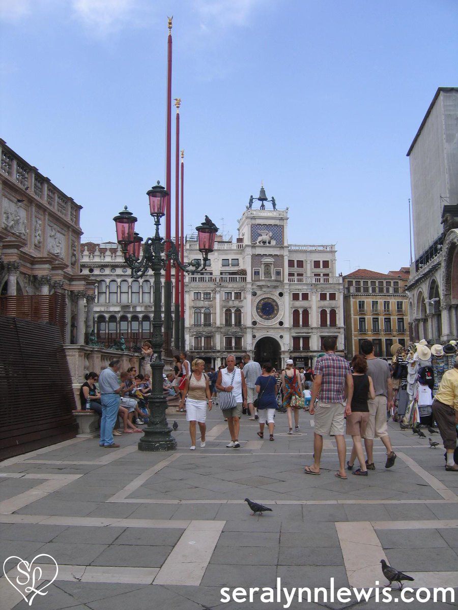 A section of St. Mark's Square. Check out that lamp post! Check out my Blog to read about our adventure in Venice. seralynnlewis.com/venice-italy/ #VeniceItaly  #Venice  #Cityofcanals #seralynnauthor #booklover #traveladventure