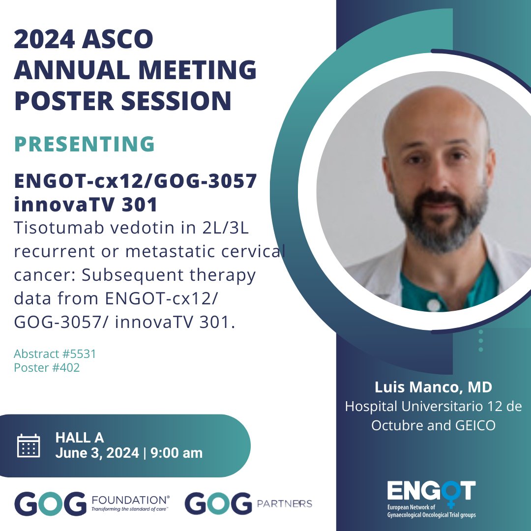 For more information on this Poster where GOG-3057 will be presented during the 2024 ASCO Annual Meeting, go to ow.ly/OXFt50RUlY0 or click in bio. #clinicaltrials #GOGF #GOGPartners #GynecologicOncology #ASCO24
