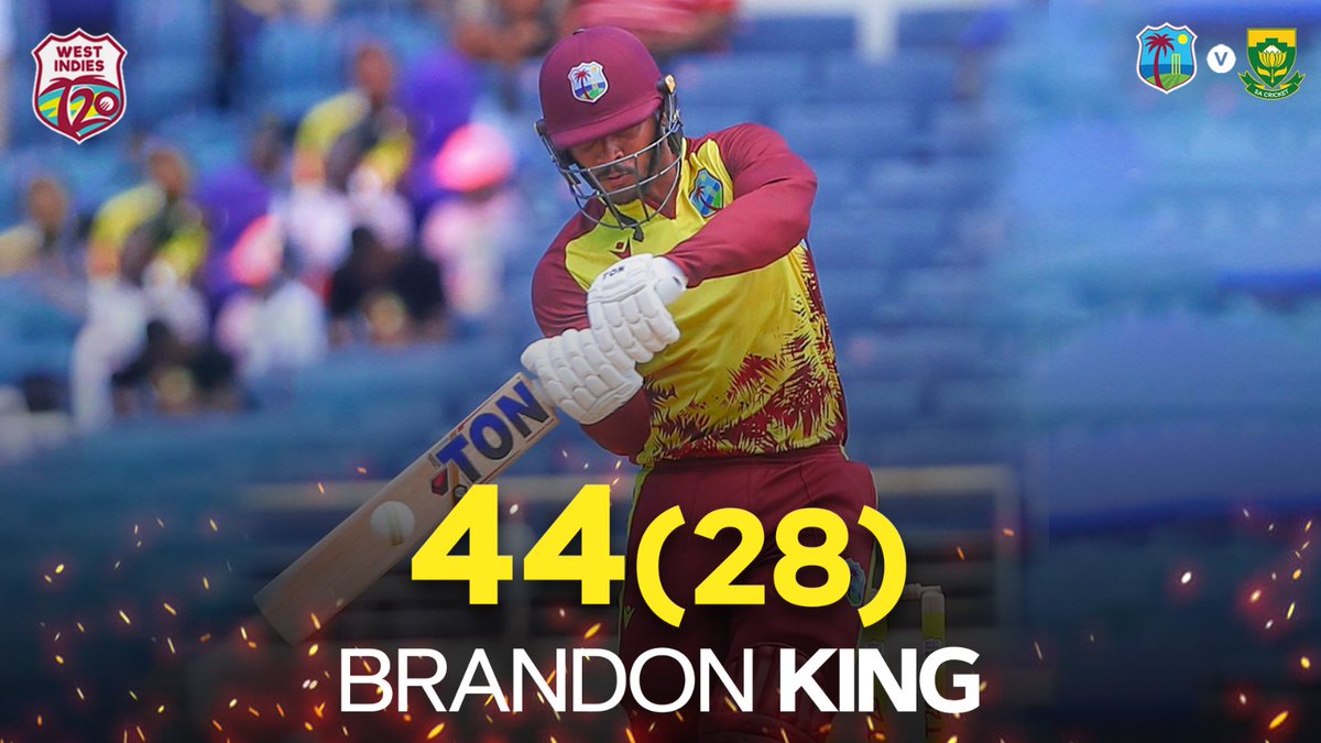 Brandon King has been nothing short of fantastic with the bat!👏🏿 Another special performance!🏏 #WIREADY #WIvSA