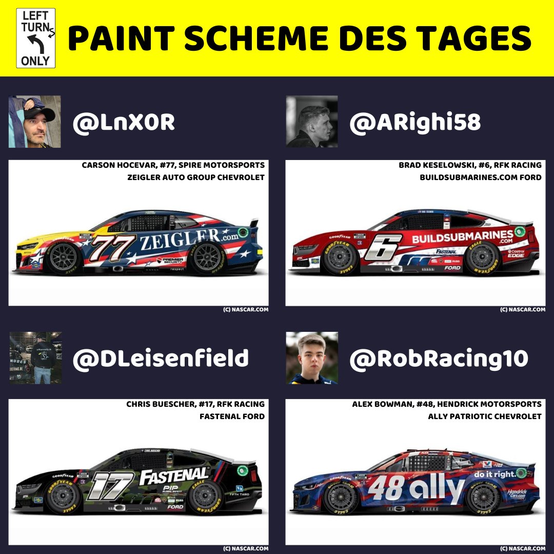 Und so haben wir intern über das beste Paint Scheme abgestimmt👇
#GermanHomeofNASCAR