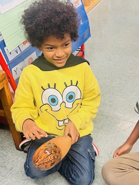 Students got to then touch the artifacts and test out their predictions.  Last they wrote down their thoughts and observations. #wherecollegebeginsinprek