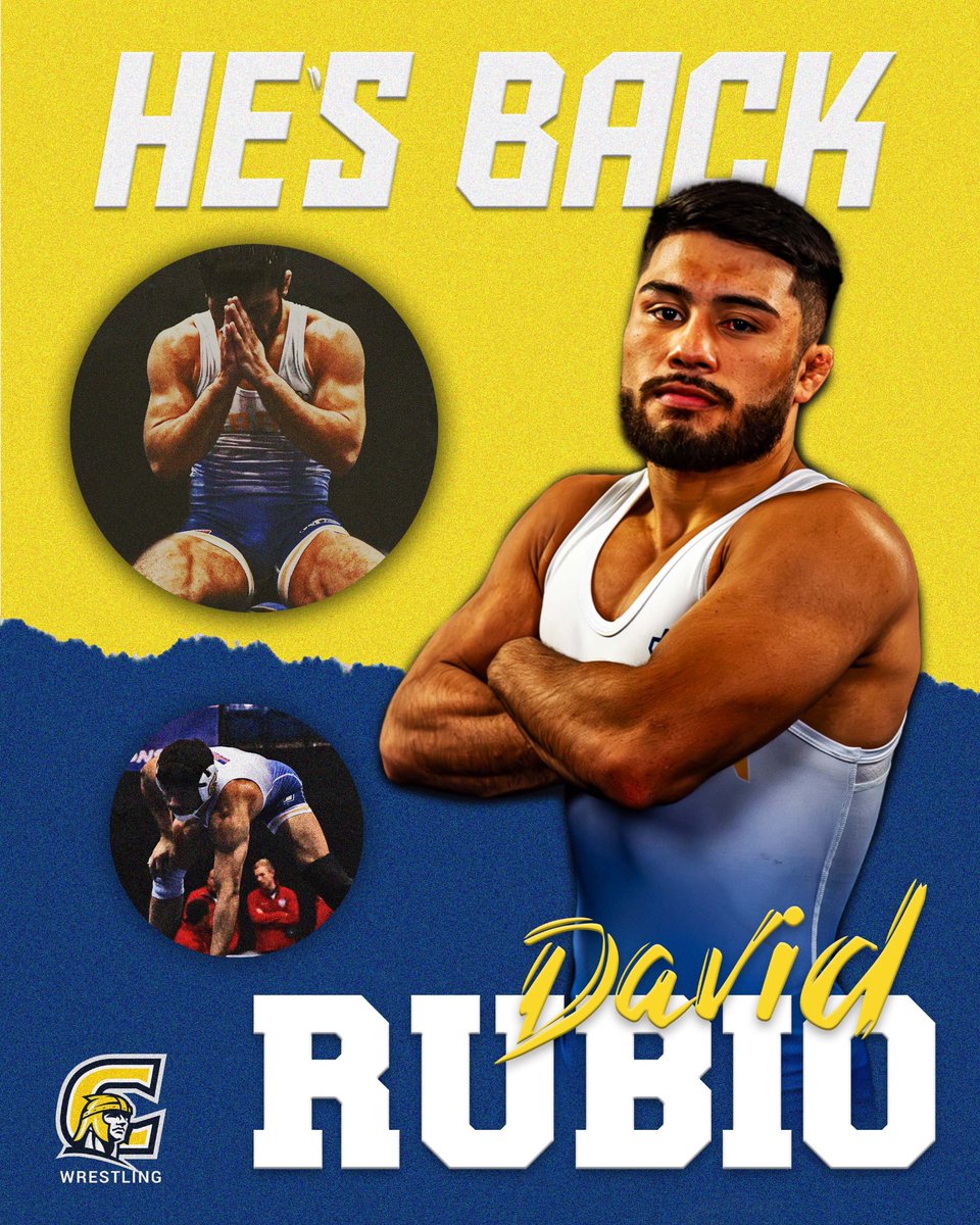 GUESS WHOSE BACK…@xdavidrubio will return to Corban to earn his Master’s Degree &amp; exercise his final year of eligibility. LET’S GO‼️🔵🟡

✅ 3X Conference Champion 🥇🥇🥇
✅ 3X All-American 🇺🇸🇺🇸🇺🇸
✅ 2X National Finalist 🤼🤼
✅ 1 more year 🔵🟡

#wearecorban #colossians323