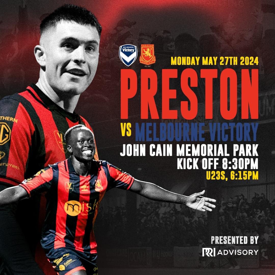 IT'S MATCH DAY 🔴⚫️

It's an away day for the lads, as we travel to John Cain Memorial Park to face Melbourne Victory in a top of the table blockbuster 🔥

⏰ Seniors 8:30PM, U23s 6:15PM
📍 John Cain Memorial Park
🎥 Live stream via our Facebook and YouTube Channel