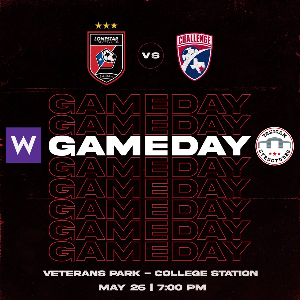 MEMORIAL DAY WEEKEND AWAY MATCHDAY vs Challenge SC at Veterans Park & Athletic Complex in College Station #WeAreLonestar | #ForTheW