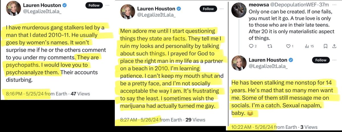 This Dr. is spot on in what really ails you, @LegalizeItLala_.  You hijack platforms (and plagiarize) for support; you’re always “playing the victim”; you’re always trying to “dismiss claims” by blaming others (current target, Russ…get over him). Your own words tell the story.