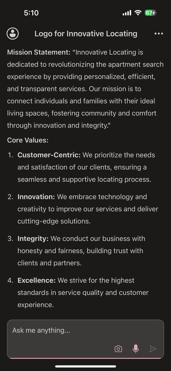 Core values drafted today