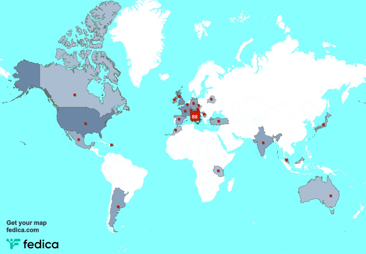 I have 3 new followers from USA, and more last week. See fedica.com/!PietroAlviti